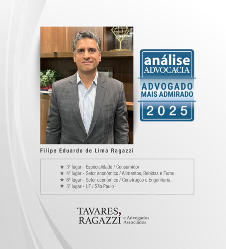 Filipe Eduardo de Lima Ragazzi, eleito mais uma vez entre os advogados mais admirados do Brasil.